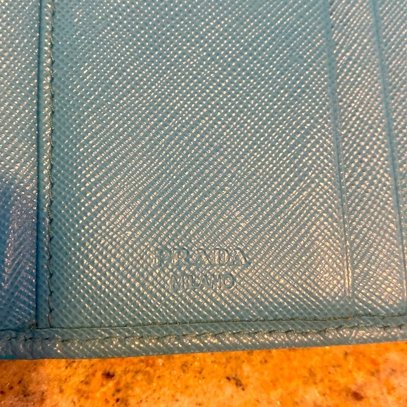 Prada Saffiano Leather Tri-fold Turchese Wallet - Picture 6 of 13